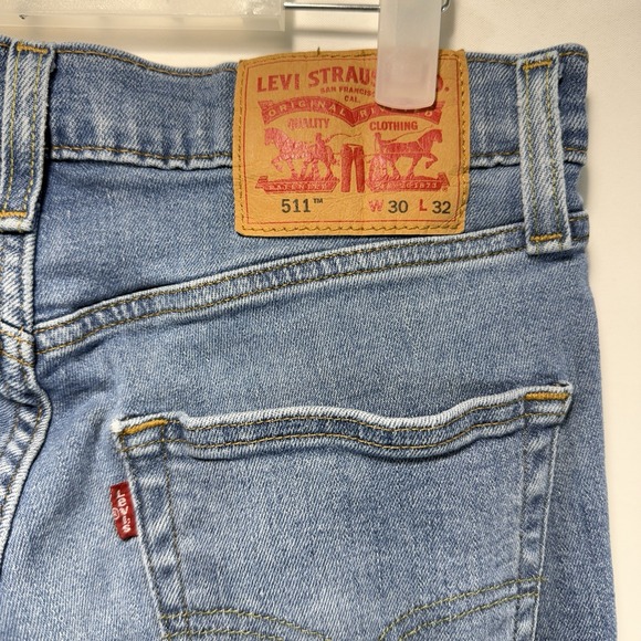 Levis 511 Jeans Mens 30x32 Blue Straight Leg Medium Wash Denim - Picture 15 of 15